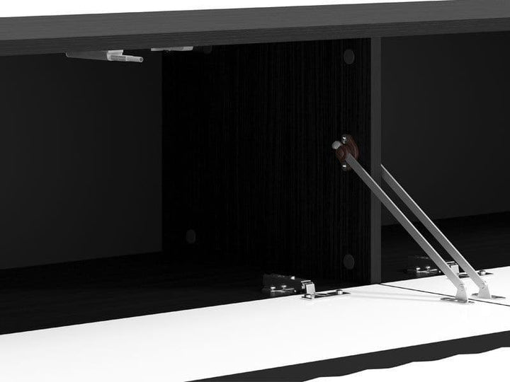 Larissa Black Slat Effect Wall Mounted Floating Small TV Entertainment Unit