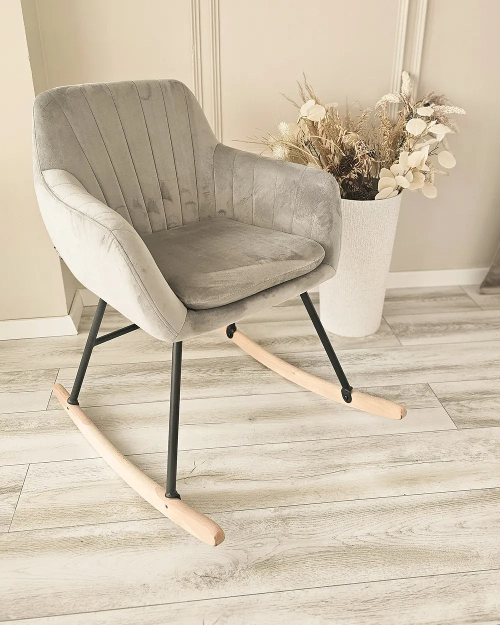 Rocking Chair Velvet Grey Holden