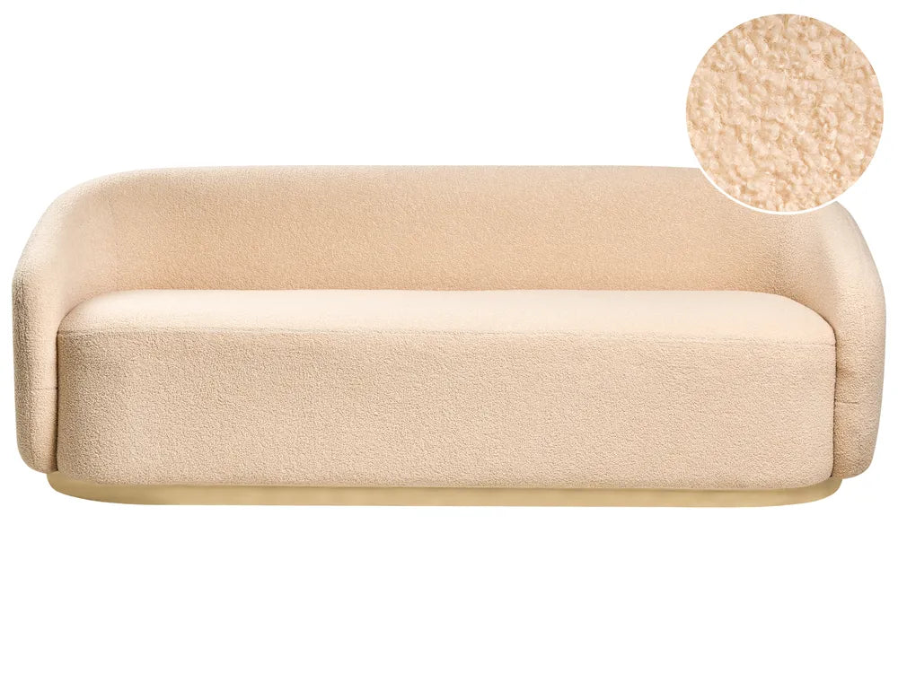 Sofa 2 Seater Boucle Beige Aurealiz
