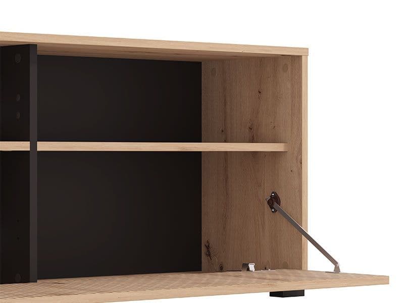 Miajah Artisan Oak Effect Slatted TV Entertainment Unit