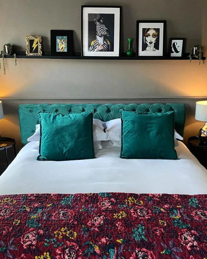 Waterbed Velvet 180 x 200 cm (EU Super King) Emerald Green Duluth