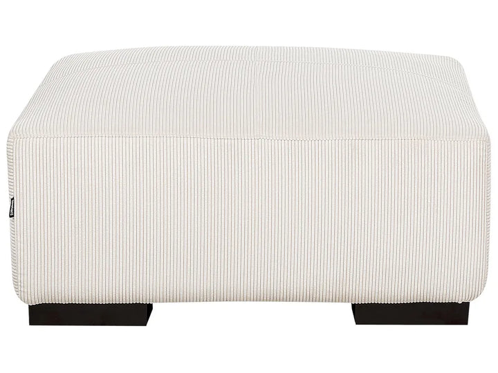 Corner Sofa 4 Seater Corduroy Off-White with Ottoman Right Hand Lecanto