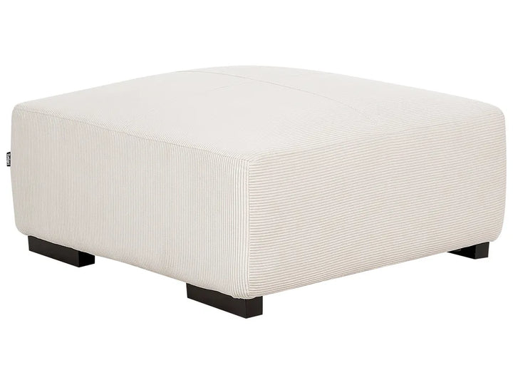 Corner Sofa 4 Seater Corduroy Off-White with Ottoman Right Hand Lecanto