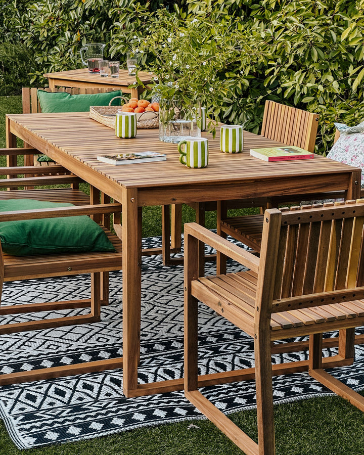 Sassari Garden Dining Table  II 180 cm 90 cm Certified Acacia Wood Light Brown