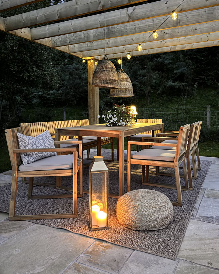 Sassari Garden Dining Table  II 180 cm 90 cm Certified Acacia Wood Light Brown