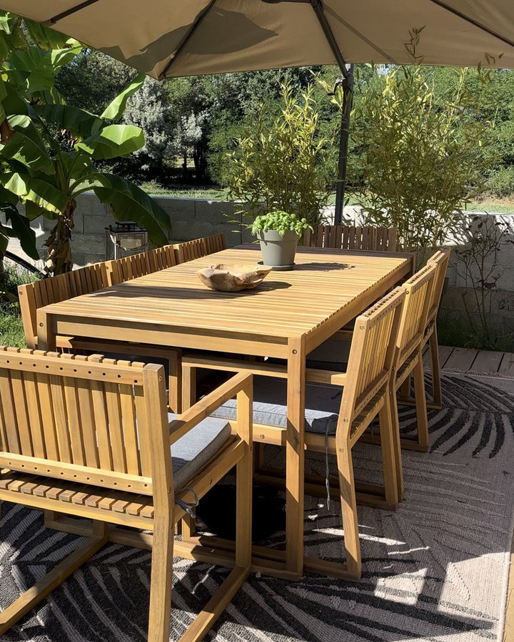 Sassari Garden Dining Table  II 180 cm 90 cm Certified Acacia Wood Light Brown
