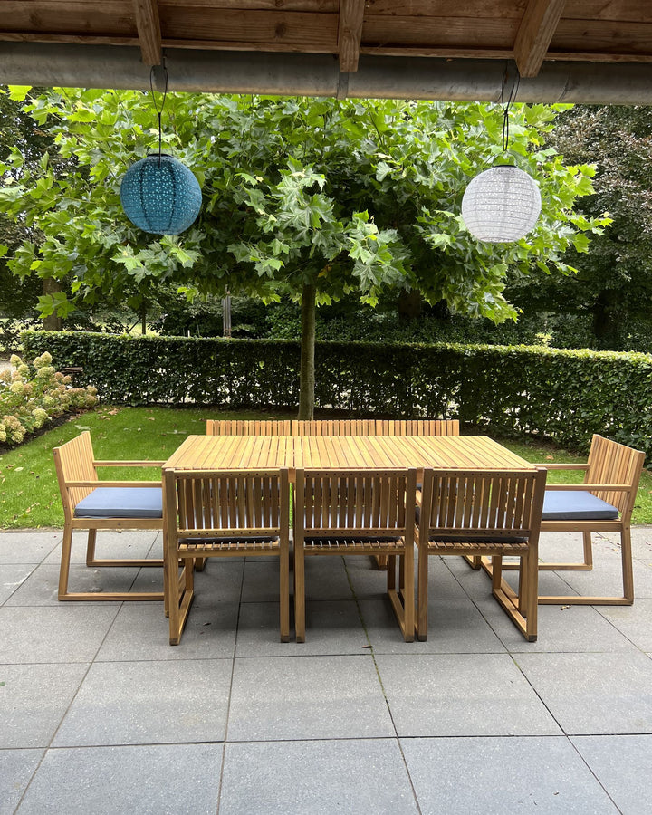 Sassari Garden Dining Table  II 180 cm 90 cm Certified Acacia Wood Light Brown