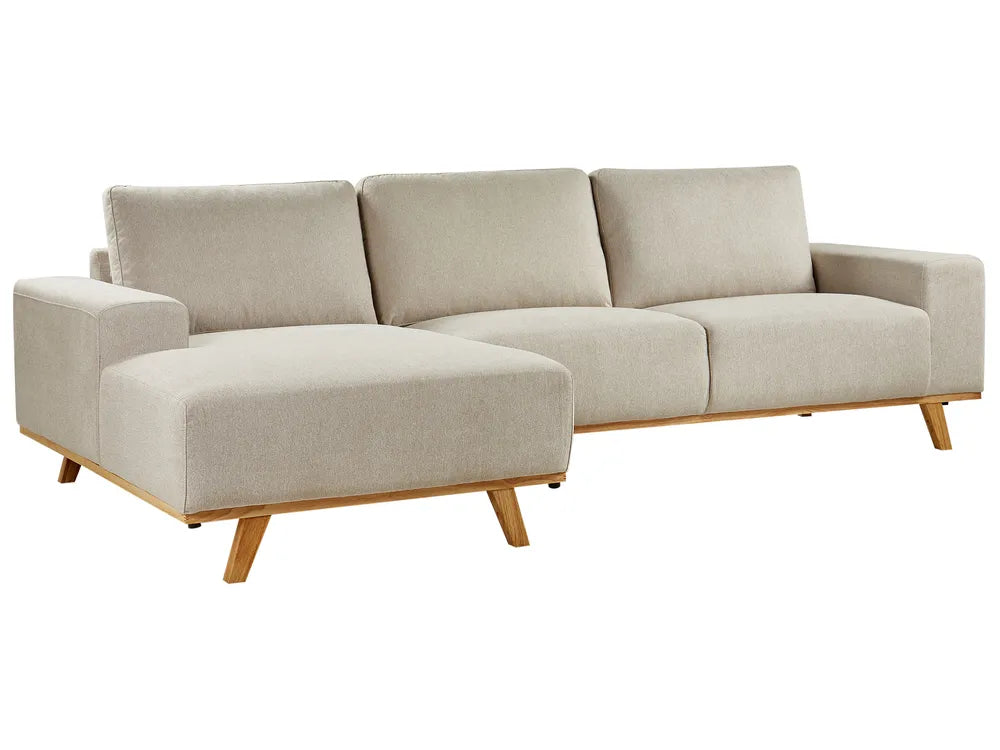 Corner Sofa 3 Seater Fabric Beige Right Hand Odriscoll