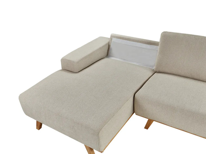 Corner Sofa 3 Seater Fabric Beige Right Hand Odriscoll