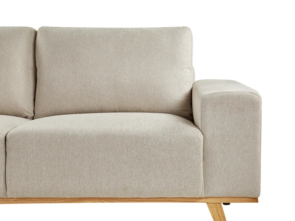 Corner Sofa 3 Seater Fabric Beige Right Hand Odriscoll