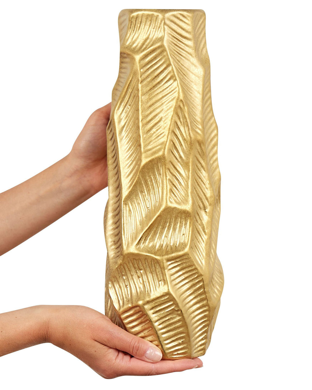 Zafar Decorative Vase Stoneware 37 cm Gold