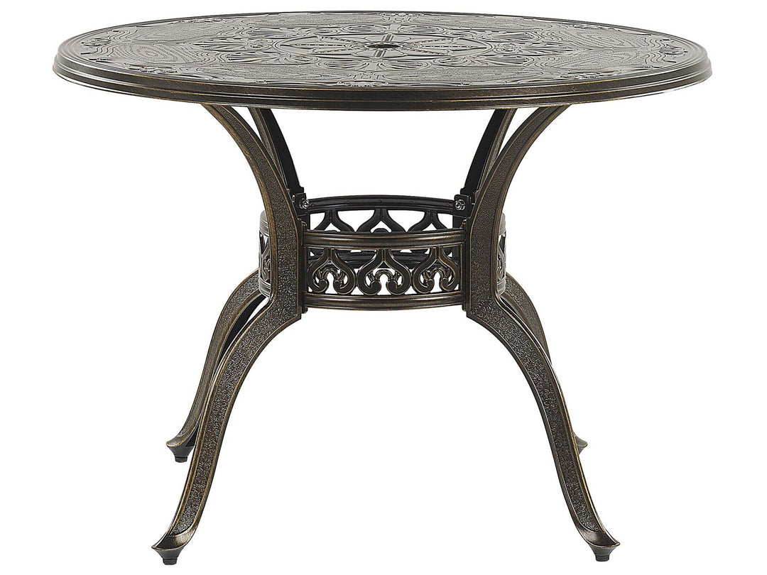 Sapri Garden Dining Table  100 cm 100 cm Metal Dark Brown