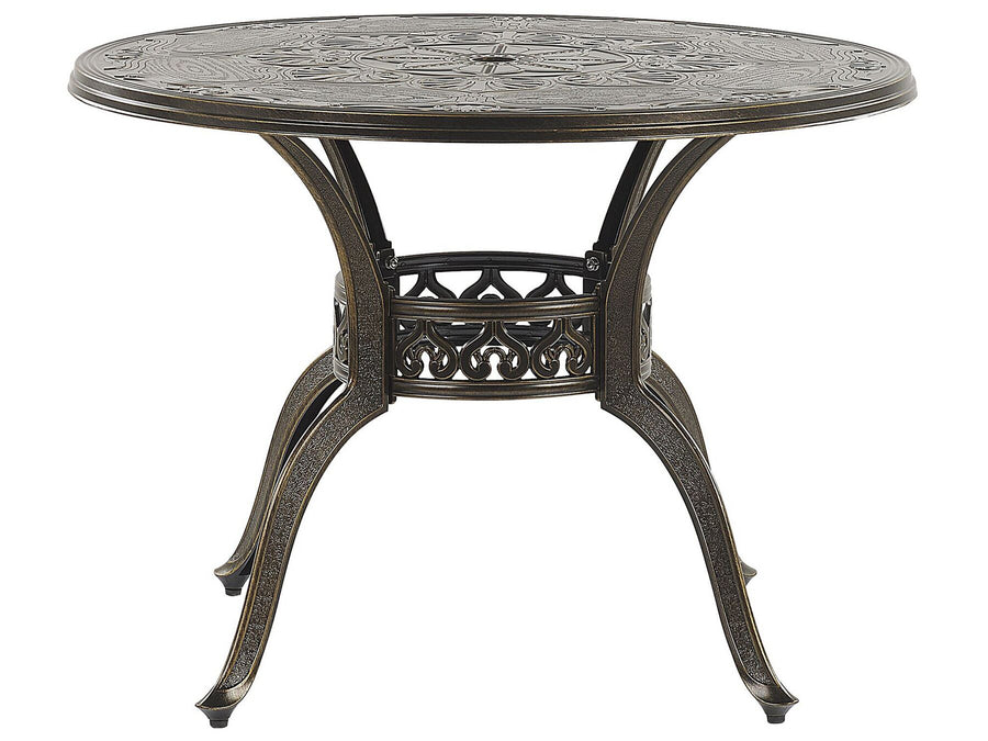 Sapri Garden Dining Table  100 cm 100 cm Metal Dark Brown