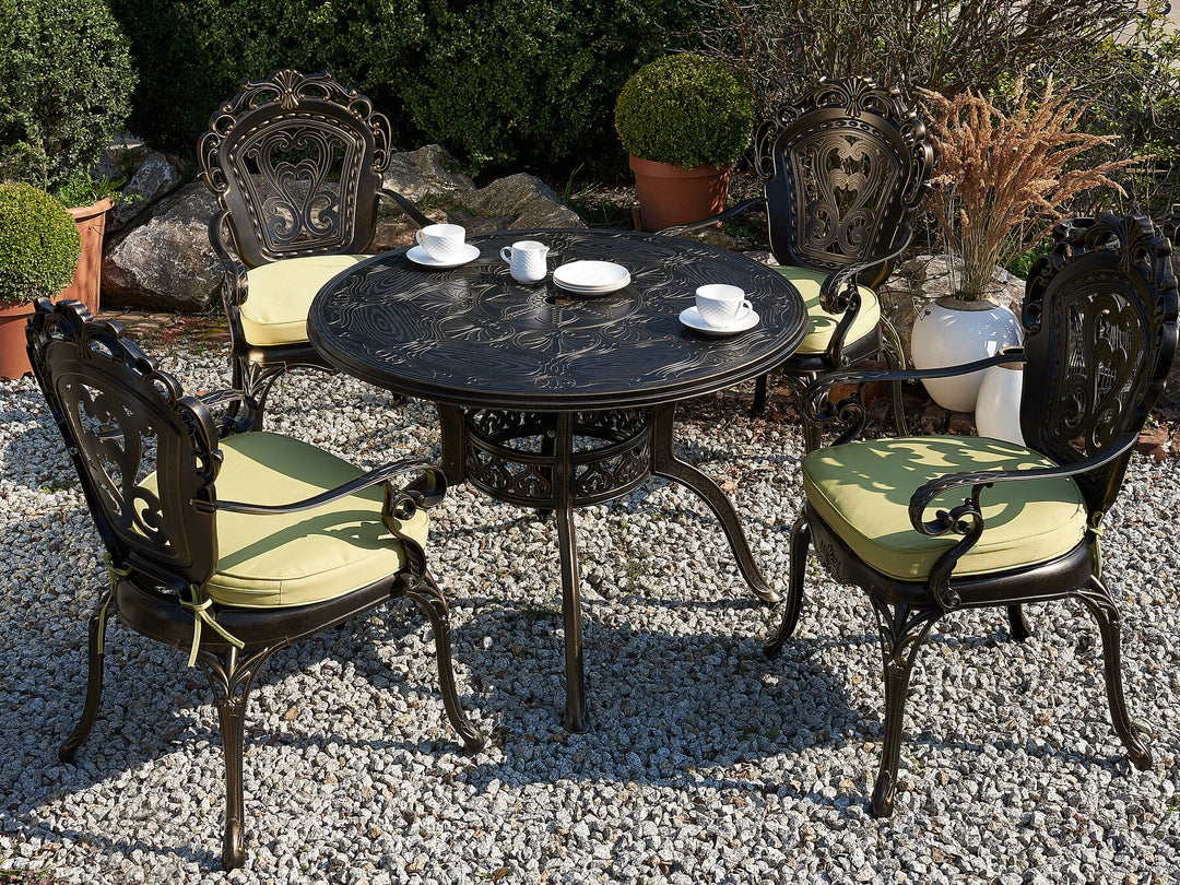 Sapri Garden Dining Table  100 cm 100 cm Metal Dark Brown