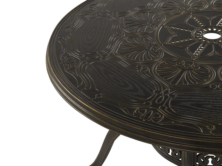 Sapri Garden Dining Table  100 cm 100 cm Metal Dark Brown