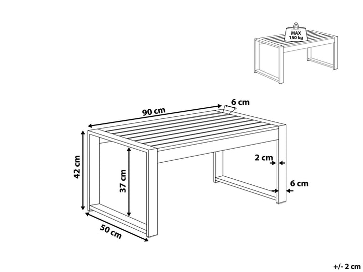 Salerno Garden Coffee Table  Metal Dark Grey