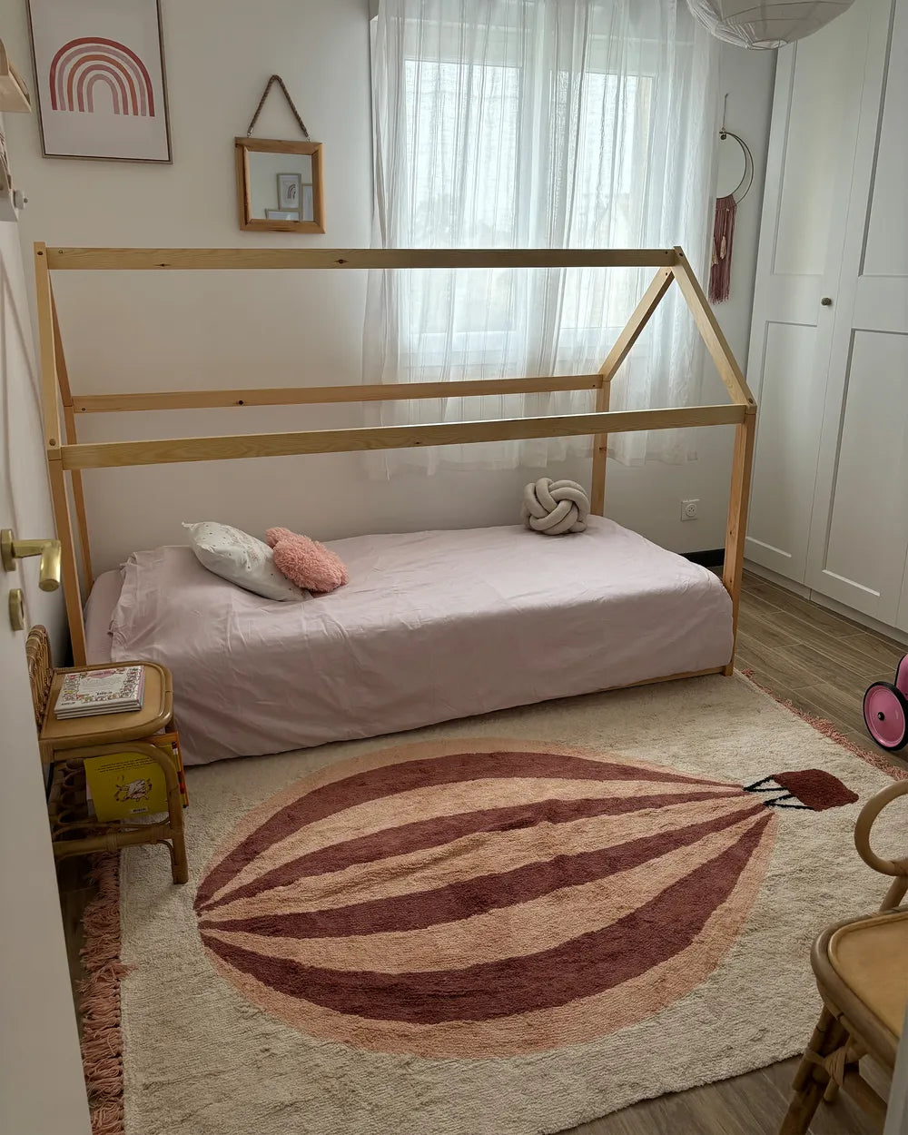 Kids Bed House Pine Wood 90 x 200 cm (EU Single) Light Brown Schlesinger