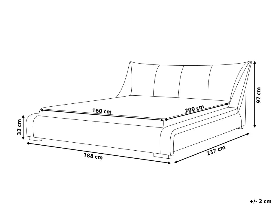 Waterbed Fabric 160 x 200 cm (EU King Size) Light Grey Wenda