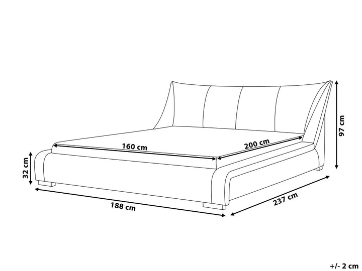 Waterbed Fabric 160 x 200 cm (EU King Size) Light Grey Wenda