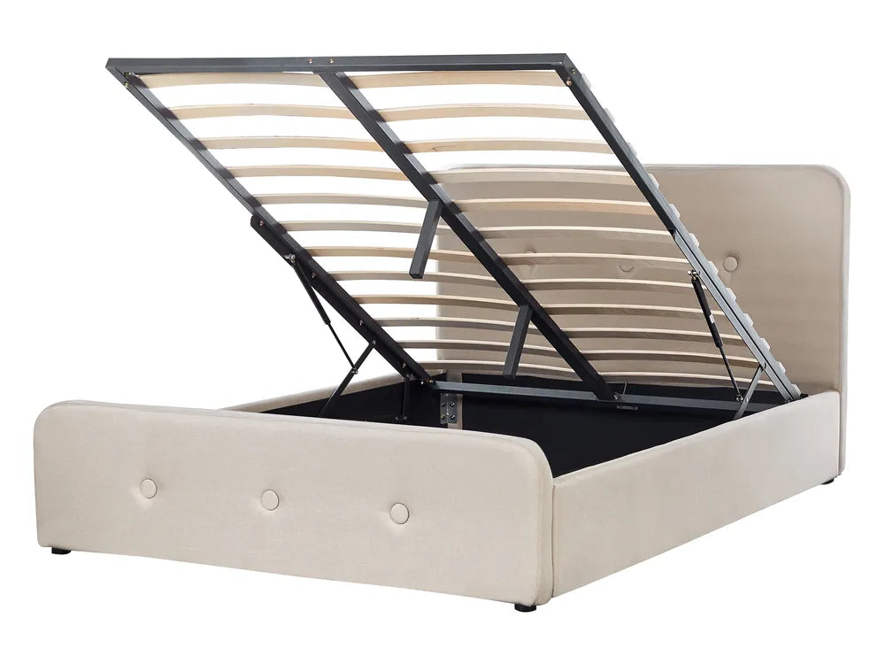 Ottoman Bed Fabric 140 x 200 cm (EU Double) Beige Ambrey