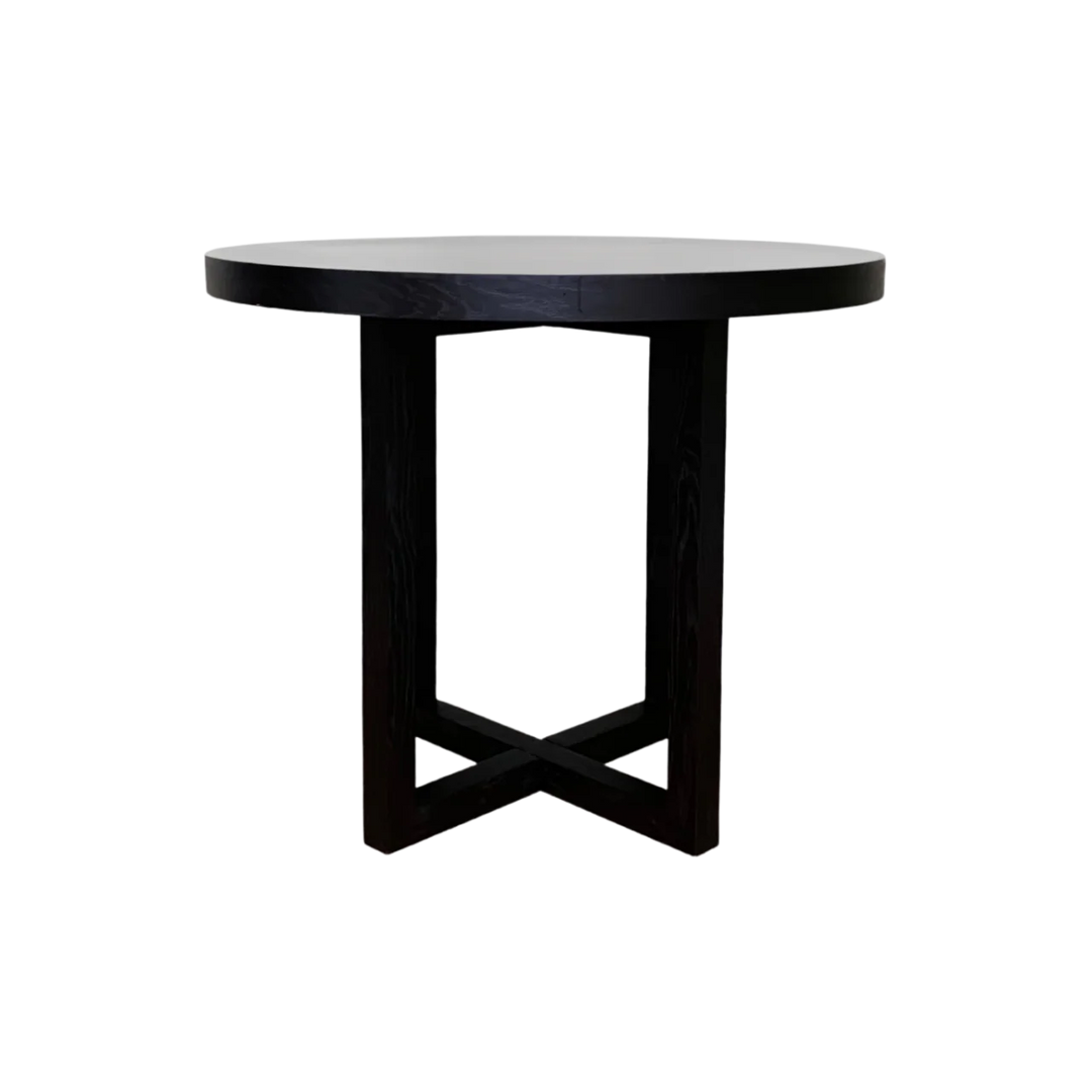 Iris Wenge Black Oak Wood Round Dining Table