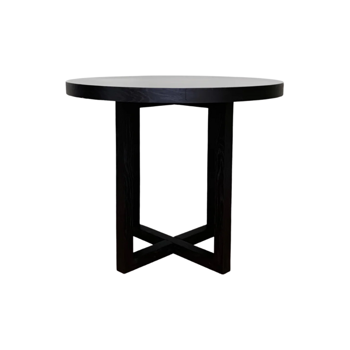 Iris Wenge Black Oak Wood Round Dining Table