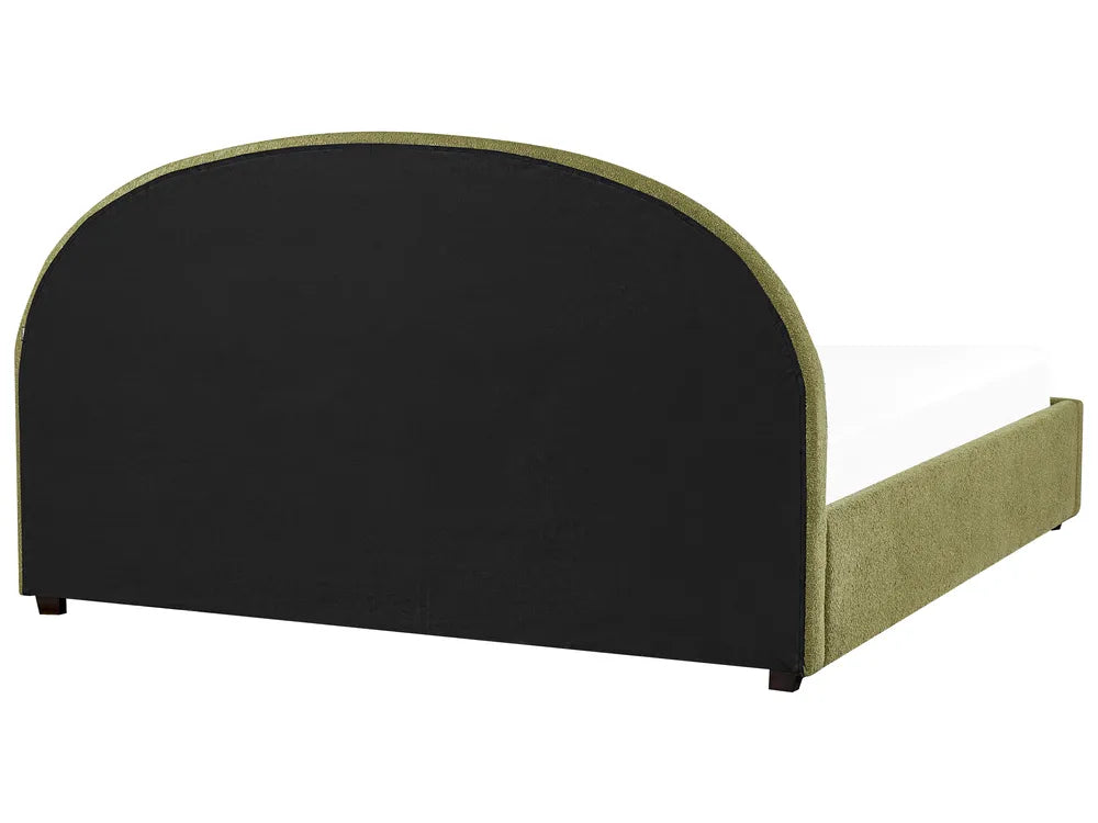 Ottoman Bed Boucle 180 x 200 cm (EU Super King) Olive Green Strandy