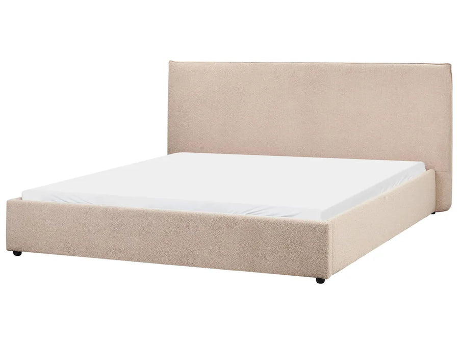 Taupe bouclé super king waterbed