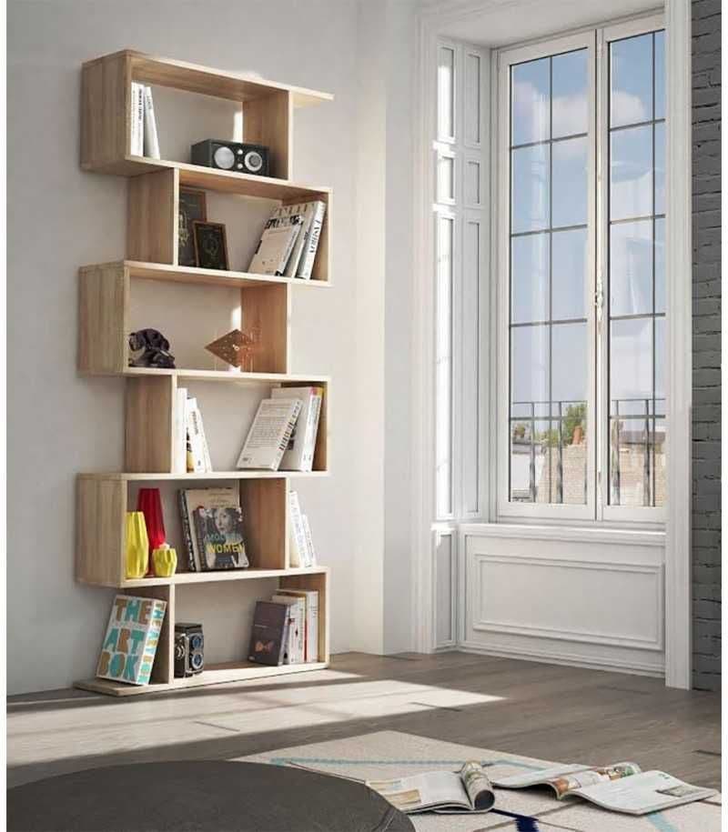 Presly Oak Effect  6 Open Storage Bookcase