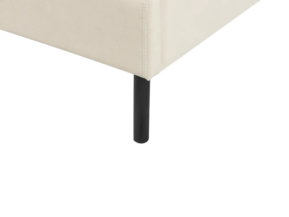 Bed Velvet 160 x 200 cm (EU King Size) Light Beige Eriksay