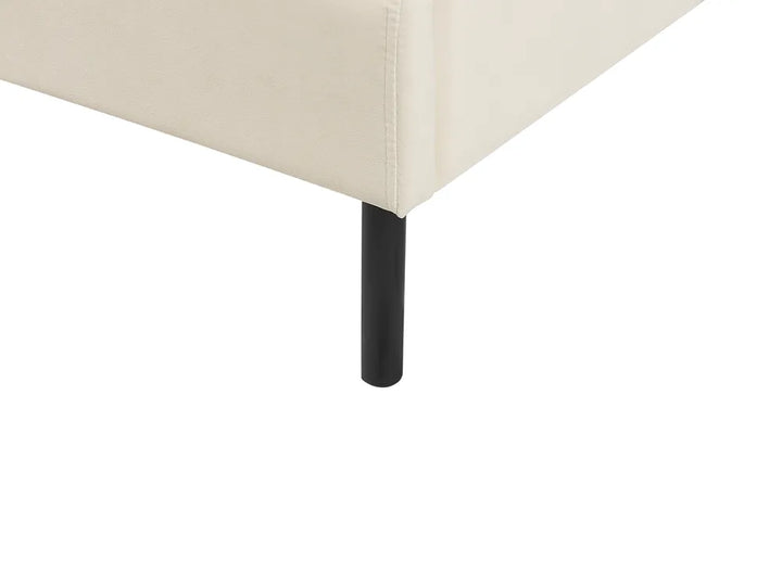 Bed Velvet 160 x 200 cm (EU King Size) Light Beige Eriksay