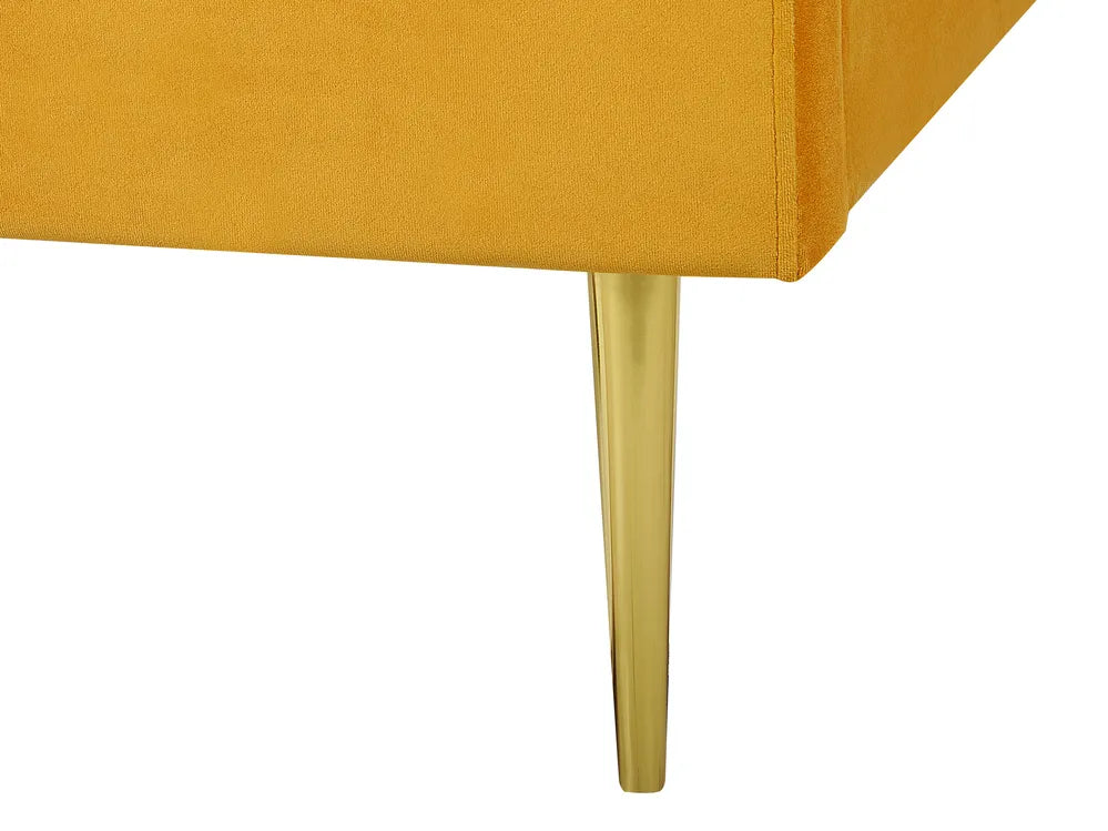 Bed Velvet 180 x 200 cm (EU Super King) Yellow Arnasia