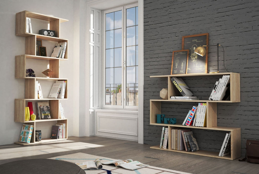 Presly Oak Effect  6 Open Storage Bookcase
