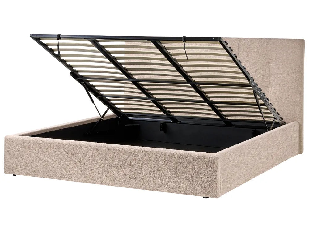 Ottoman Bed Boucle 180 x 200 cm (EU Super King) Beige Myrtle
