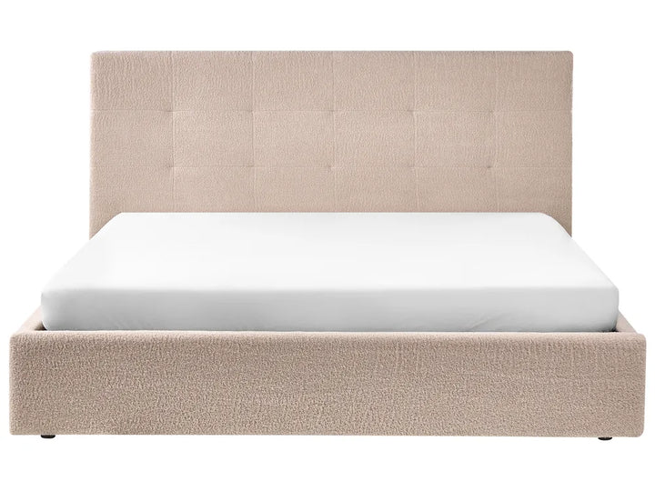 Ottoman Bed Boucle 180 x 200 cm (EU Super King) Beige Myrtle