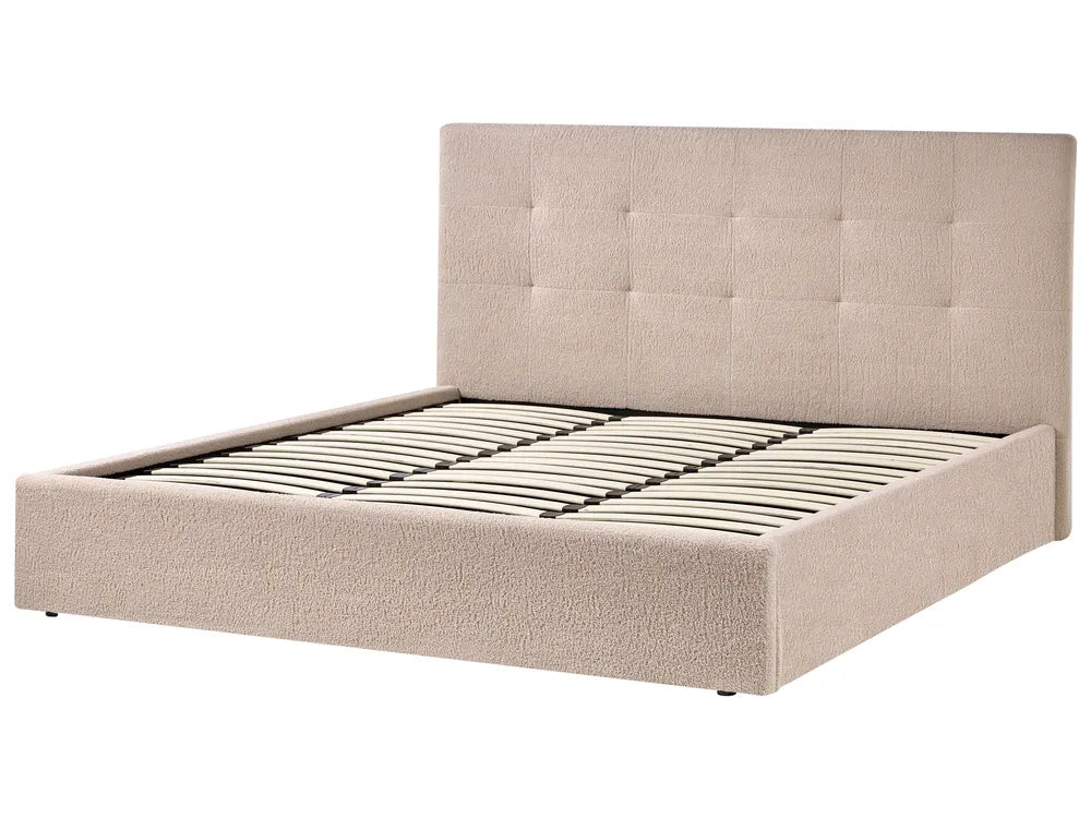 Ottoman Bed Boucle 180 x 200 cm (EU Super King) Beige Myrtle
