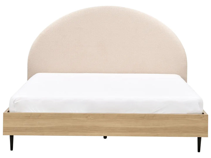 Bed Boucle 180 x 200 cm (EU Super King) Beige Lucera