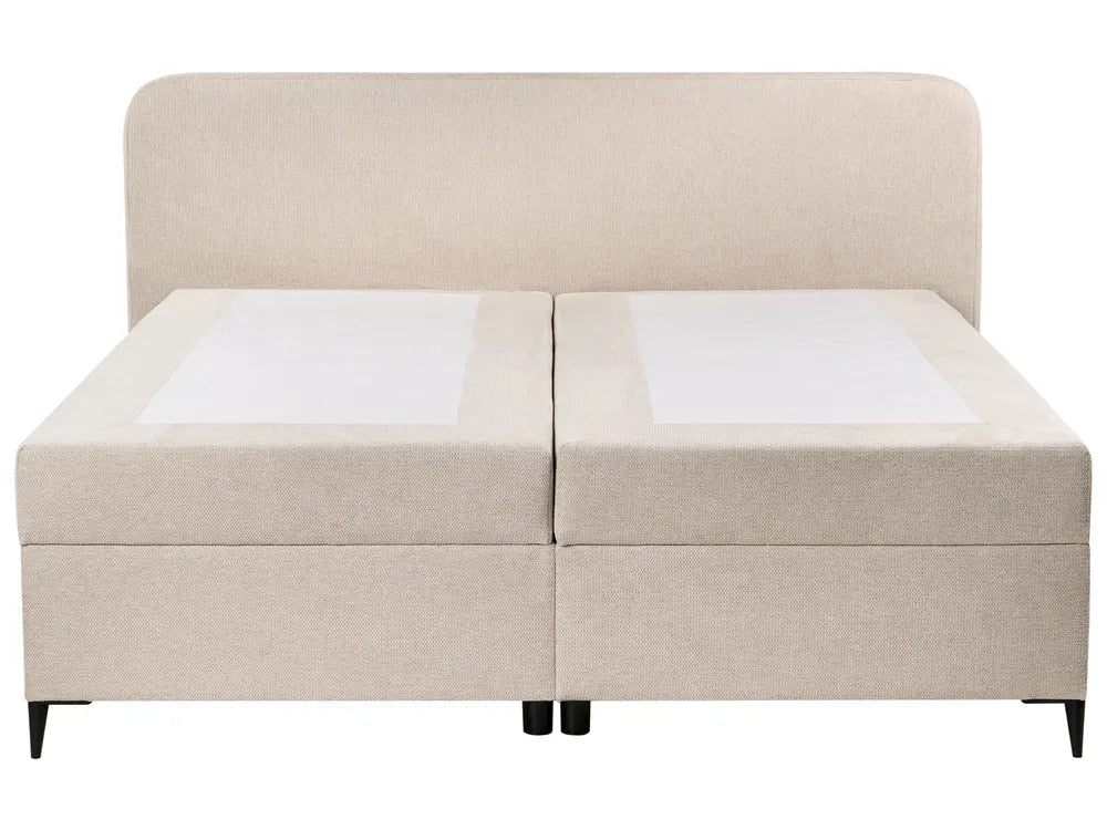 Divan Bed with Storage Fabric 180 x 200 cm (EU Super King) Light Beige Dajai