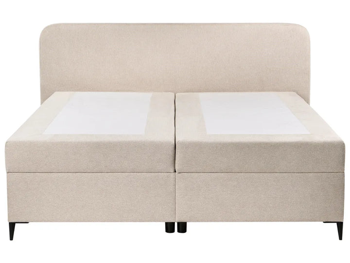 Divan Bed with Storage Fabric 180 x 200 cm (EU Super King) Light Beige Dajai