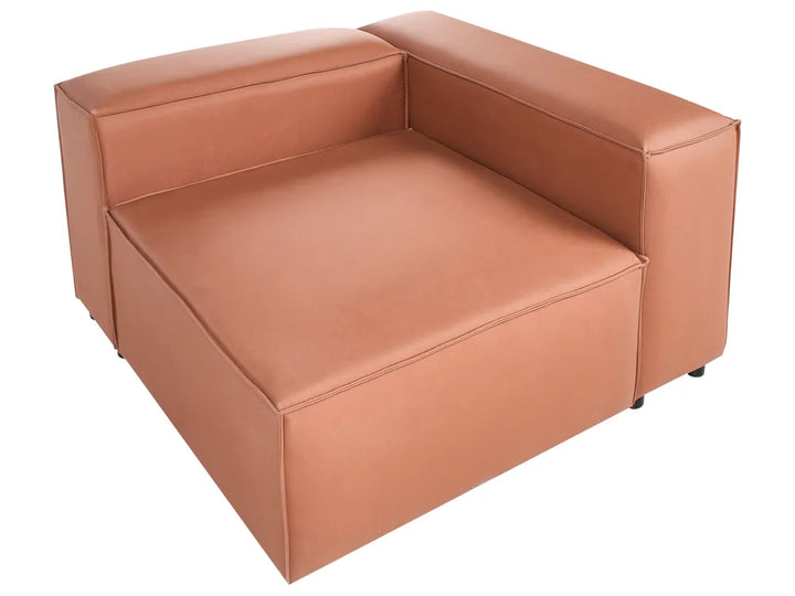 Modular Corner Sofa 3 Seater Faux Leather Golden Brown with Ottoman Right Hand Nova