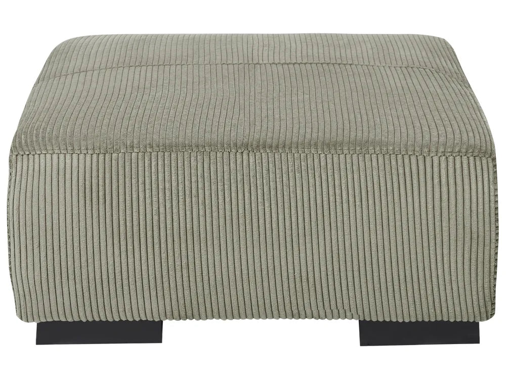 Corner Sofa 4 Seater Corduroy Green with Ottoman Right Hand Lecanto
