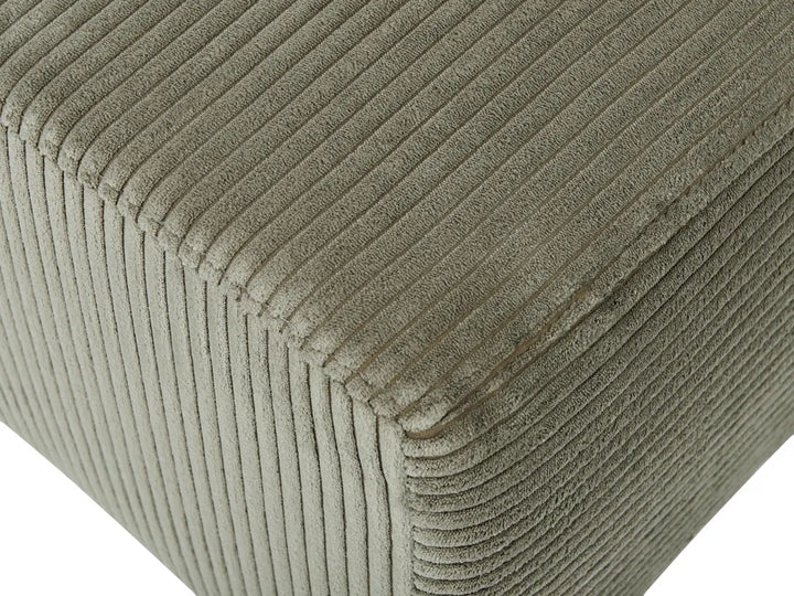 Corner Sofa 4 Seater Corduroy Green with Ottoman Right Hand Lecanto