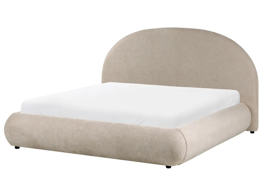 Taupe fabric ottoman bed 160x200 cm King Size