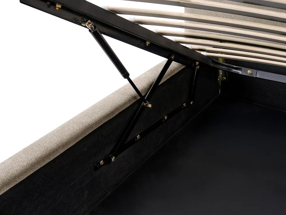 Ottoman Bed Fabric 160 x 200 cm (EU King Size) Taupe Willma