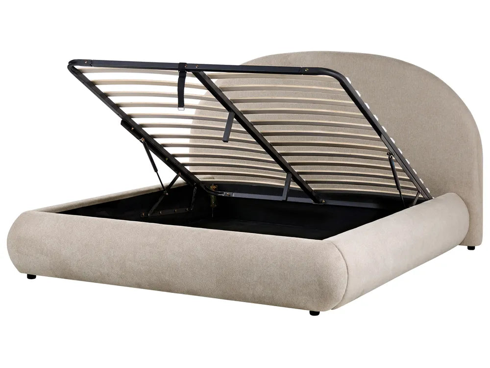 Ottoman Bed Fabric 160 x 200 cm (EU King Size) Taupe Willma