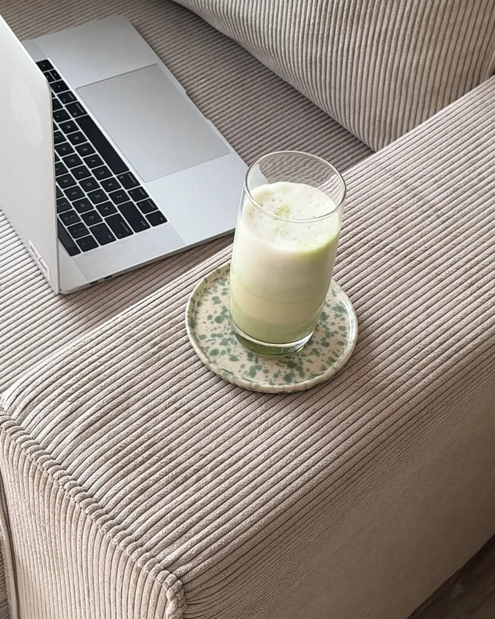 Corner Sofa Bed 3 Seater Corduroy Beige Right Hand Middale