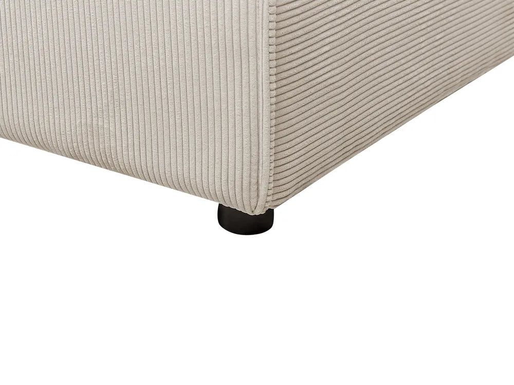 Corner Sofa Bed 3 Seater Corduroy Beige Right Hand Middale