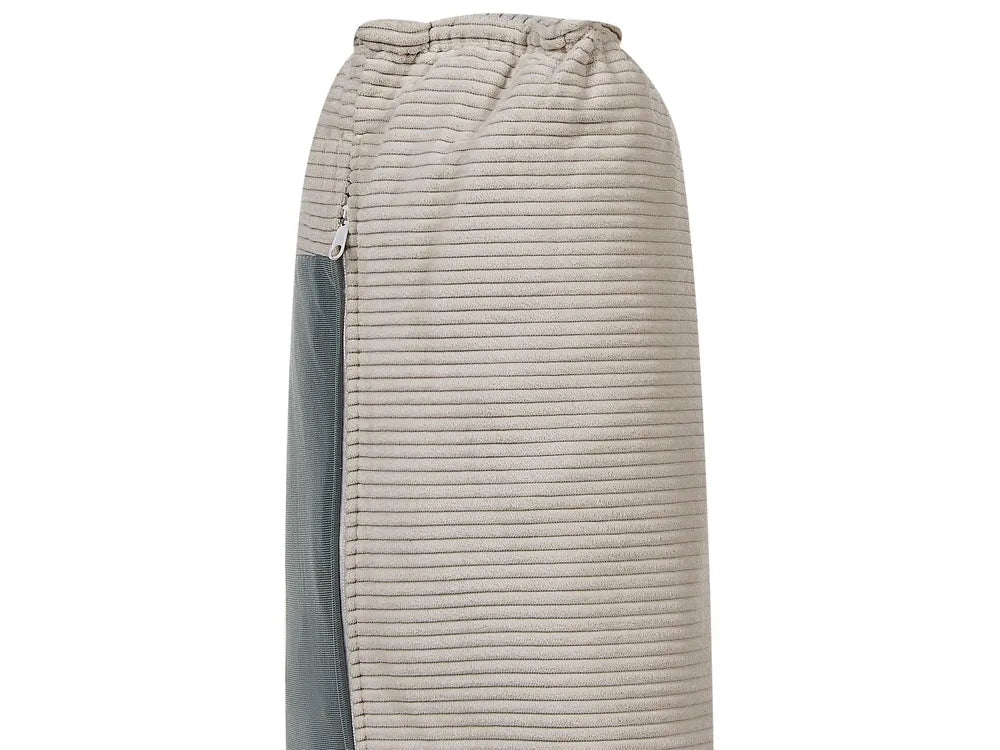 Corner Sofa Bed 3 Seater Corduroy Beige Right Hand Middale