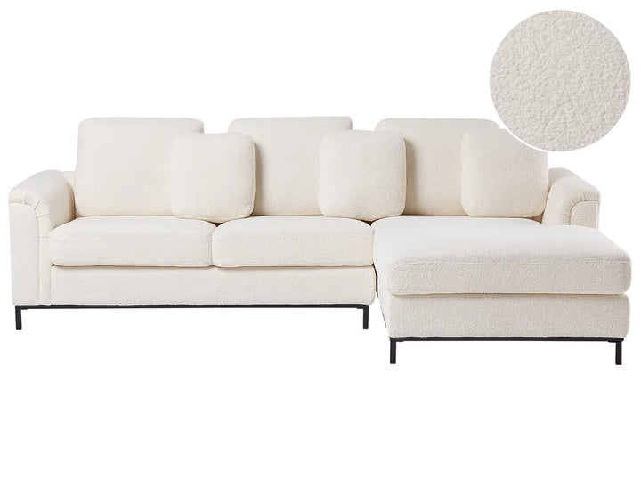 Corner Sofa 4 Seater Boucle White Left Hand Serio