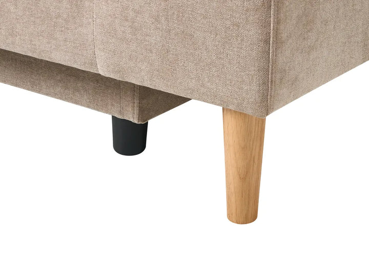 Corner Sofa Bed 3 Seater Chenille Light Brown Right Hand Keshvi